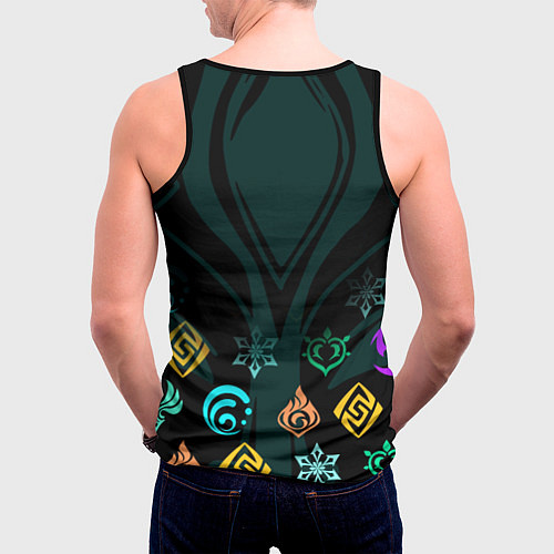 Мужская майка без рукавов GENSHIN IMPACT ГЕНШИН ИМПАКТ СЯО МАСКА / 3D-Черный – фото 4
