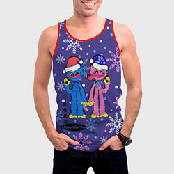 Майка-безрукавка мужская New Year Huggy WuggyKissy Missy, цвет: 3D-красный — фото 2