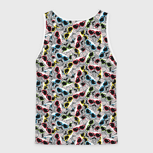 Мужская майка без рукавов Модные Собачки / 3D-Белый – фото 2