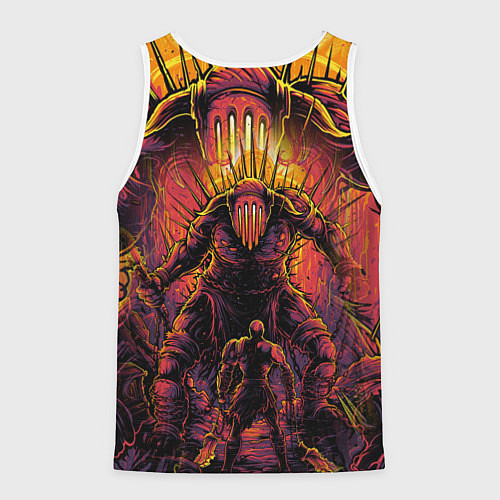 Мужская майка без рукавов КРАТОС И БИТВА С БОССОМ, GOD OF WAR / 3D-Белый – фото 2