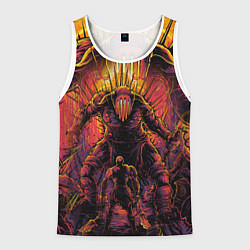 Майка-безрукавка мужская КРАТОС И БИТВА С БОССОМ, GOD OF WAR, цвет: 3D-белый