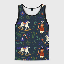 Мужская майка без рукавов Щелкунчик паттерн с лошадкой