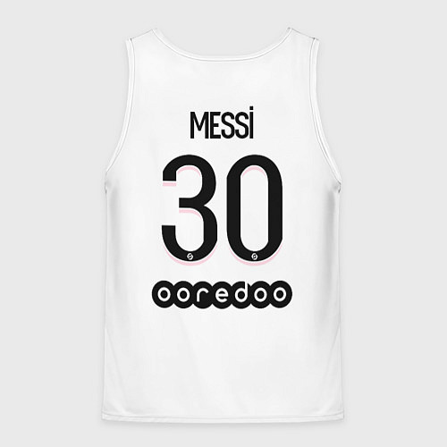 Мужская майка без рукавов Messi 30 PSG Pink Theme / 3D-Белый – фото 2