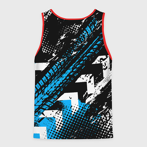 Мужская майка без рукавов Следы от шин BMW / 3D-Красный – фото 2