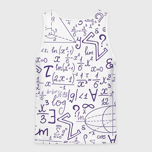 Мужская майка без рукавов МАТЕМАТИЧЕСКИЕ ФОРМУЛЫ НАУКА / 3D-Белый – фото 2