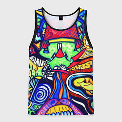 Майка-безрукавка мужская ПСИХОДЕЛЛА, цвет: 3D-черный