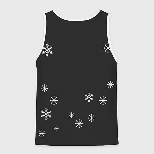 Мужская майка без рукавов Тигренок в шапочке 2022 Новый год / 3D-Белый – фото 2