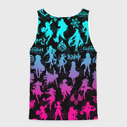 Мужская майка без рукавов ГЕНШИН ИМПАКТ НЕОН ПЕРСОНАЖИ ИГРЫ GENSHIN IM ACT L / 3D-Белый – фото 2
