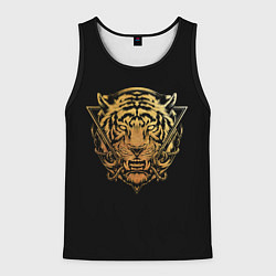 Майка-безрукавка мужская Тигр 2022 символ года, цвет: 3D-черный
