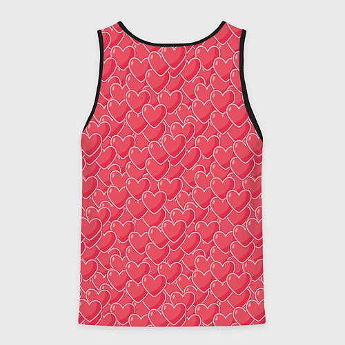 Мужская майка без рукавов Моя Любовь сердечки / 3D-Черный – фото 2