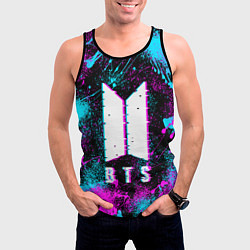 Майка-безрукавка мужская НЕОНОВЫЙ БТС NEON BTS, цвет: 3D-черный — фото 2