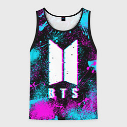 Майка-безрукавка мужская НЕОНОВЫЙ БТС NEON BTS, цвет: 3D-черный