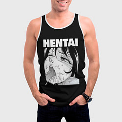 Майка-безрукавка мужская HENTAI девочка ahegao, цвет: 3D-белый — фото 2