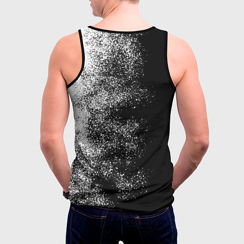 Мужская майка без рукавов БМВ Черно-белый логотип / 3D-Черный – фото 4