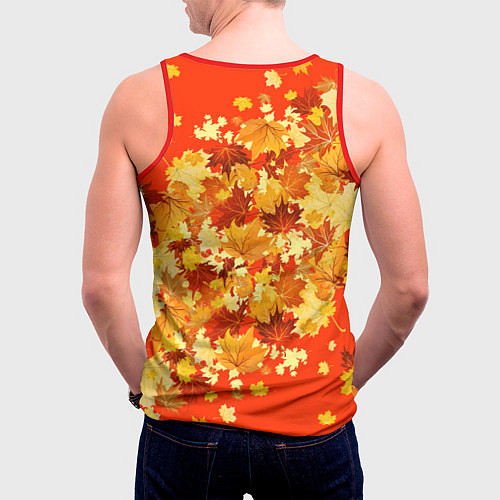 Мужская майка без рукавов Кленовый листопад / 3D-Красный – фото 4