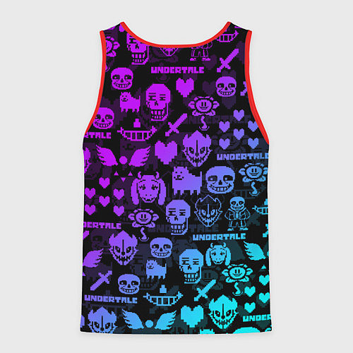 Мужская майка без рукавов UNDERTALE NEON PATTERN УЗОР / 3D-Красный – фото 2