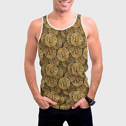 Майка-безрукавка мужская Bitcoins, цвет: 3D-белый — фото 2