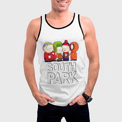 Майка-безрукавка мужская South Park - Южный парк Кенни, Кайл, Стэн и Эрик, цвет: 3D-черный — фото 2