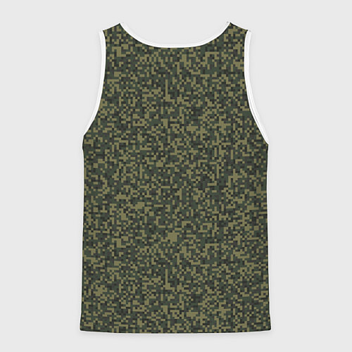 Мужская майка без рукавов Цифра Флора пиксельный камуфляж / 3D-Белый – фото 2