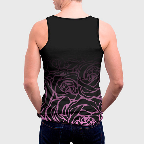 Мужская майка без рукавов Adele Розы / 3D-Черный – фото 4