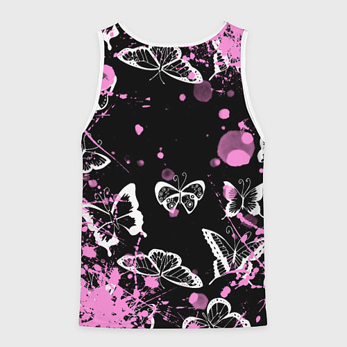 Мужская майка без рукавов Adele - Бабочки / 3D-Белый – фото 2