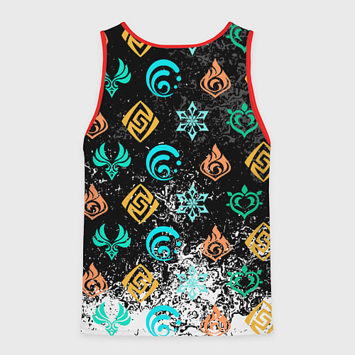 Мужская майка без рукавов Дендро стихия Геншин / 3D-Красный – фото 2