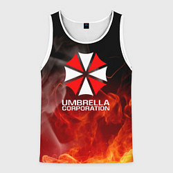 Майка-безрукавка мужская Umbrella Corporation пламя, цвет: 3D-белый