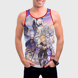 Майка-безрукавка мужская Genshin Impact - Арка Инадзумы, цвет: 3D-красный — фото 2