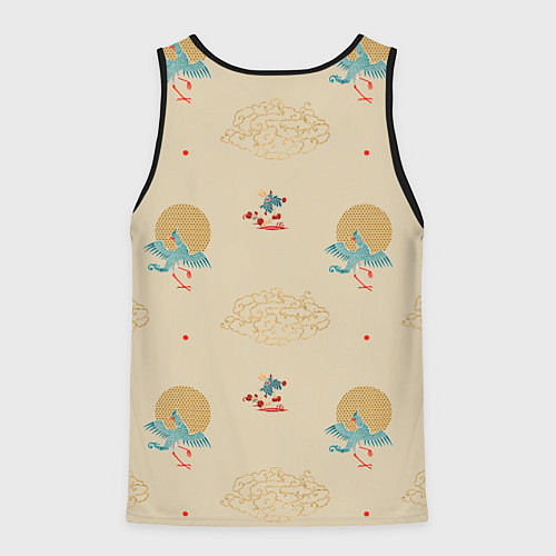 Мужская майка без рукавов Китайский орнамент Феникс / 3D-Черный – фото 2