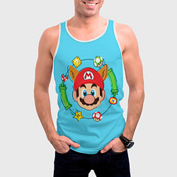 Майка-безрукавка мужская Марио с ушками, цвет: 3D-белый — фото 2