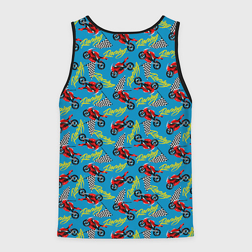 Мужская майка без рукавов Racing гонки / 3D-Черный – фото 2