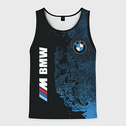 Майка-безрукавка мужская BMW M Series Синий Гранж, цвет: 3D-черный