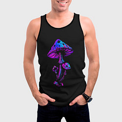 Майка-безрукавка мужская Неоновый гриб, цвет: 3D-черный — фото 2