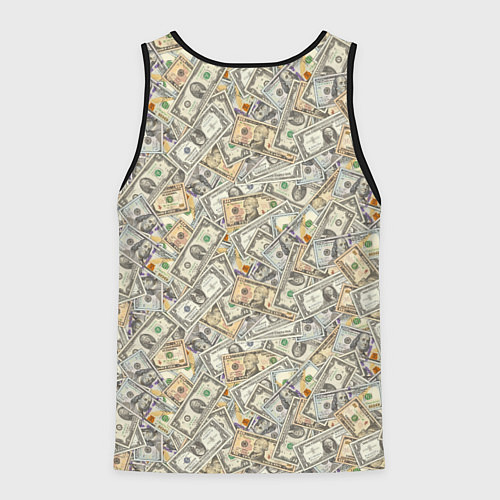 Мужская майка без рукавов Доллары 1, 2, 10, 100 банкноты / 3D-Черный – фото 2