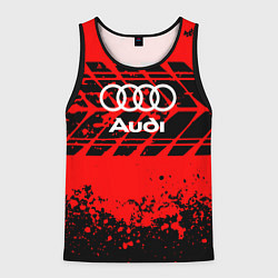 Майка-безрукавка мужская Audi шины, цвет: 3D-черный