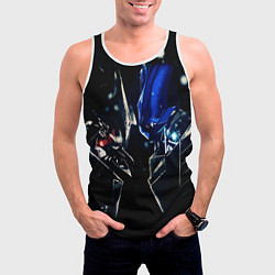 Майка-безрукавка мужская Тансформеры Оптимус и Мегатрон 2022, цвет: 3D-белый — фото 2