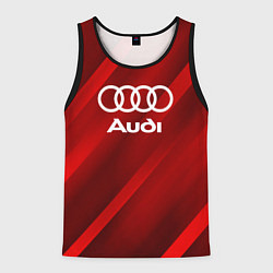 Майка-безрукавка мужская Audi red полосы, цвет: 3D-черный