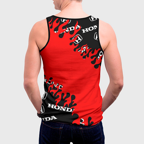 Мужская майка без рукавов Honda нарисованный огонь / 3D-Черный – фото 4
