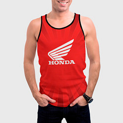 Майка-безрукавка мужская Honda красные линии, цвет: 3D-черный — фото 2