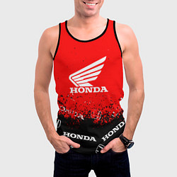 Майка-безрукавка мужская Honda sport брызги, цвет: 3D-черный — фото 2