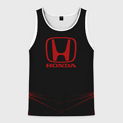 Майка-безрукавка мужская Honda - Тонкие линии, цвет: 3D-белый