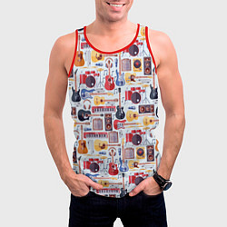 Майка-безрукавка мужская Рок Музыкант, цвет: 3D-красный — фото 2