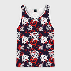 Майка-безрукавка мужская Анархия текстура, цвет: 3D-белый