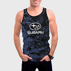 Майка-безрукавка мужская Subaru Pattern спорт, цвет: 3D-черный — фото 2