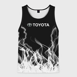 Майка-безрукавка мужская Toyota Молния с огнем, цвет: 3D-черный