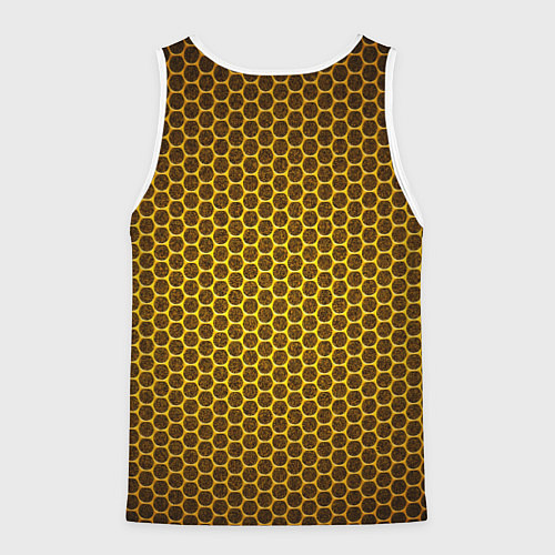 Мужская майка без рукавов Lamborghini gold соты / 3D-Белый – фото 2