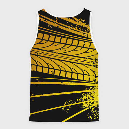 Мужская майка без рукавов Lamborghini - Следы от шин / 3D-Белый – фото 2