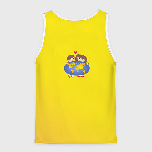 Мужская майка без рукавов Девочка из Советского Атласа Мир / 3D-Белый – фото 2