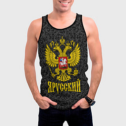 Майка-безрукавка мужская Я Русский Герб России, цвет: 3D-черный — фото 2