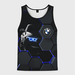 Майка-безрукавка мужская BMW НЕОН СОТЫ, цвет: 3D-черный